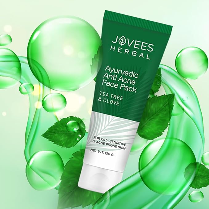 Jovees Herbal  Ayurvedic Anti-Acne Face Pack Tea Tree & Clove 120g