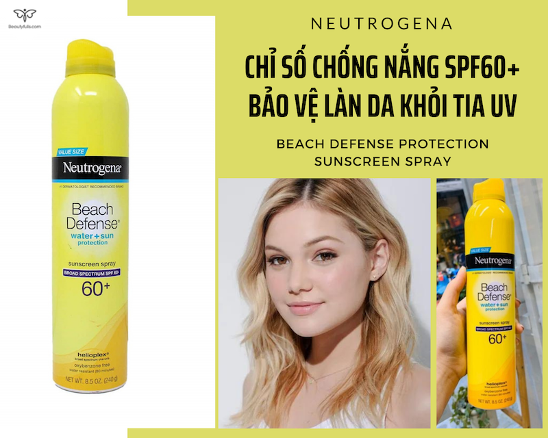 Neutrogena Beach Defense Water+sun protection Sunscreen Spray Broad Spectrum SPF-60 240gm