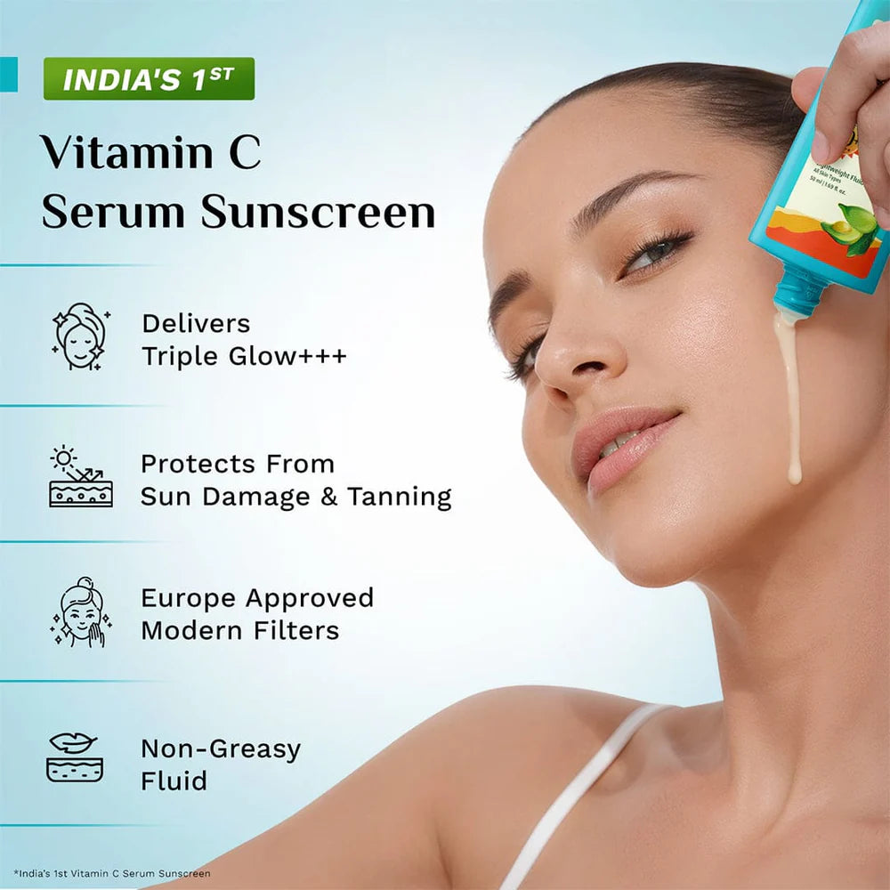 pilgrim 5% Vitamin C Complex Brightening Serum Sunscreen SPF 50+ PA++++ 50ml