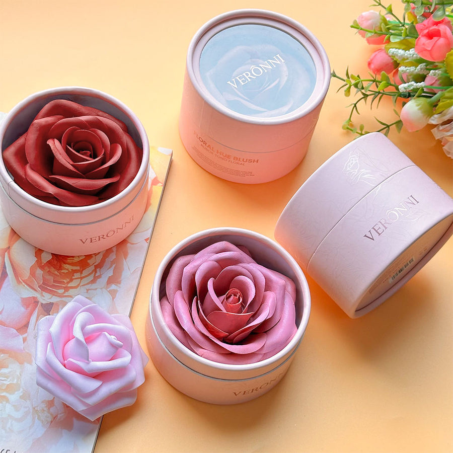 VERONNI 3D Rose Blush Highlighter Makeup Cheek Contour Shimmer Flower Petals D Rose Blush Facial Makeup