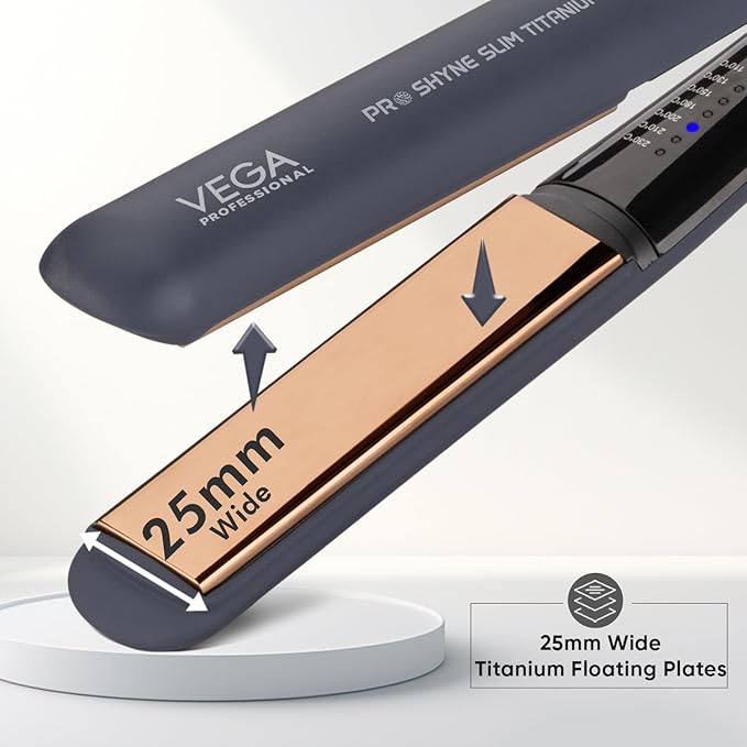 VEGA PROFESSIONAL Pro-Shine Slim Titanium Hair Straightener (VPPHS-13)