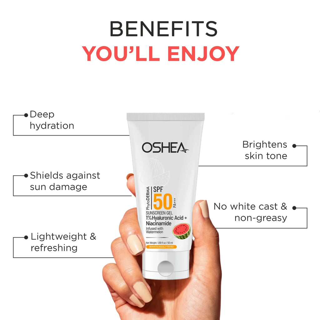 OSHEA HERBAL Hyaluronic Acid Sunscreen Gel SPF 50 for Dry and Dehydrated Skin 50ml