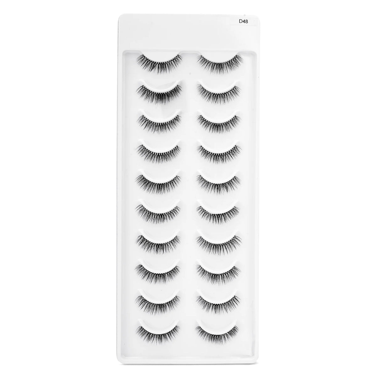 MYSTIQUE HAIR FEATHERLIGHT EYE LASHES TRANSPARENT BAND MINK EYELASHES 10 PAIRS
