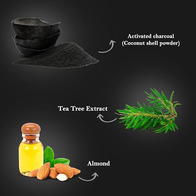Lotus Herbals WhiteGlow Activated Charcoal Brightening 4 in 1 Facial Kit | Tea Tree | Oil Control & Anti Pollution | Salon Grade | All Skin Types | 188g
