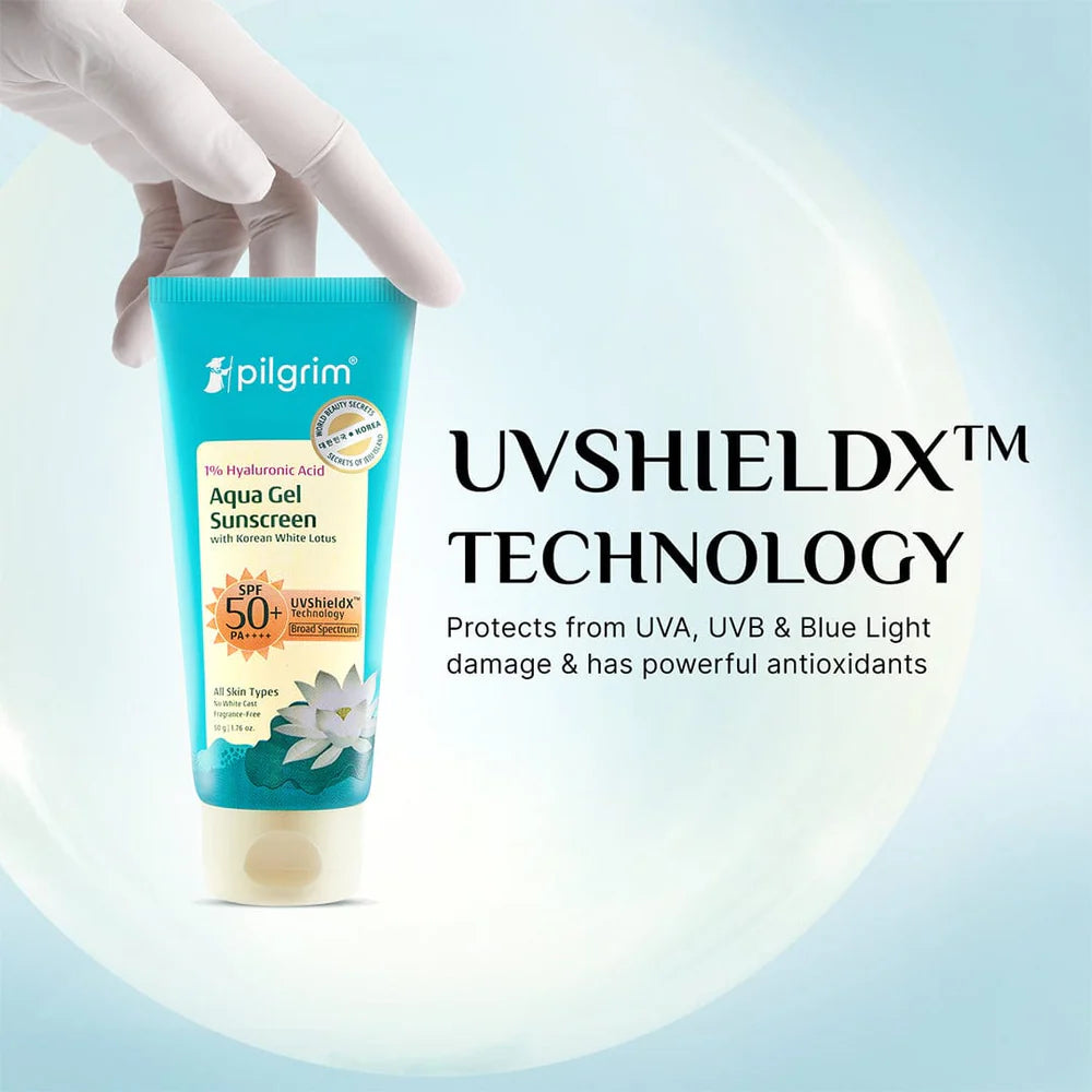 pilgrim 1% Hyaluronic Acid Aqua Sunscreen Gel SPF 50 PA++++ 50g