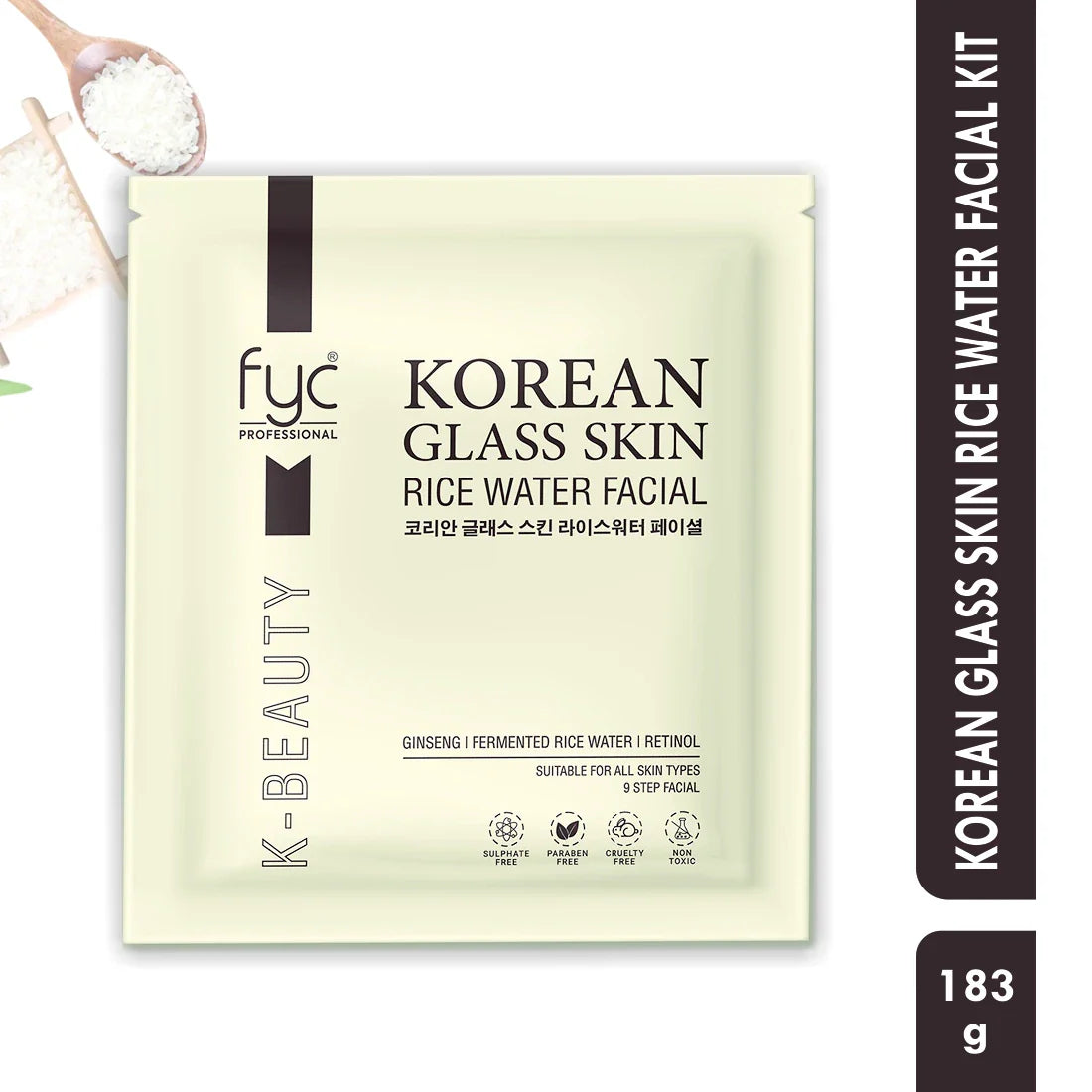 FYC PROFESSIONAL Korean Glass Skin Rice Water Facial Kit 9 Steps