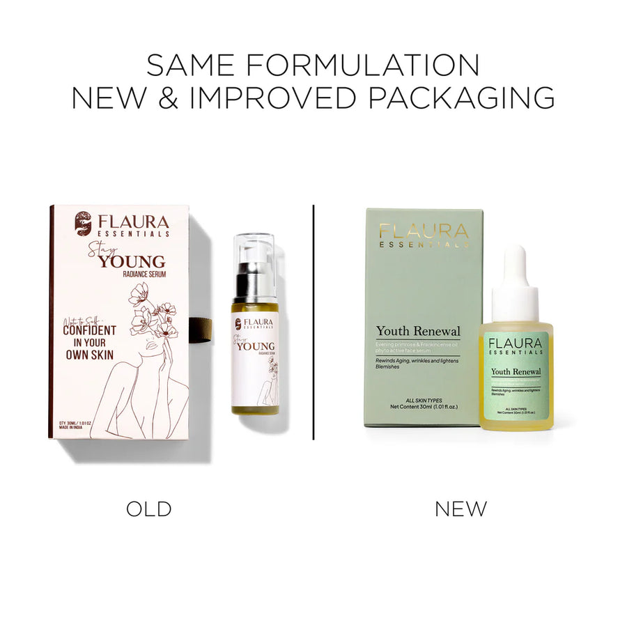 FLAURA ESSENTIALS Youth Renewal Face Serum- Stay Young Radiance 30ml