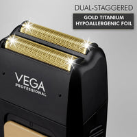 VEGA PROFESSIONAL Pro Shave Hair Shaver for Salon Professionals, Barbers and Salon-Like Shave at Home With Gold Titanium Foil & 210 Mins Runtime, (VPPFS-01)