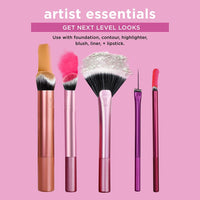 Real Techniques Artist Essentials Makeup Brush Set For Foundation Blush Highlighter Eyeshadow, & Liner Professional Makeup Tools Synthet RT-1895ic