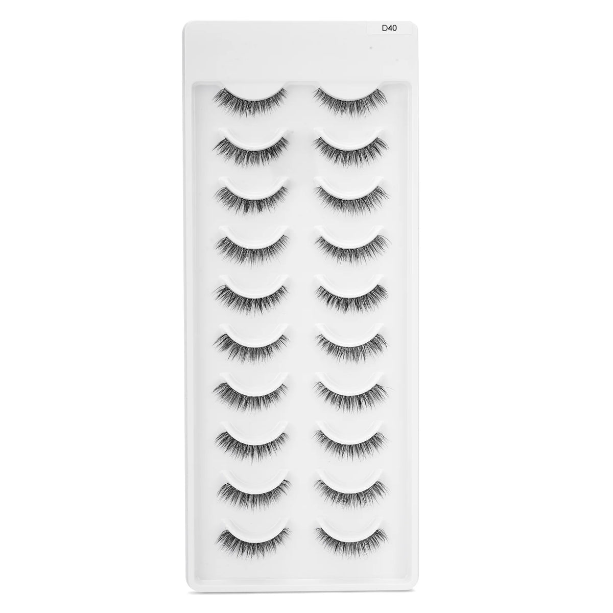 MYSTIQUE HAIR FEATHERLIGHT EYE LASHES TRANSPARENT BAND MINK EYELASHES 10 PAIRS