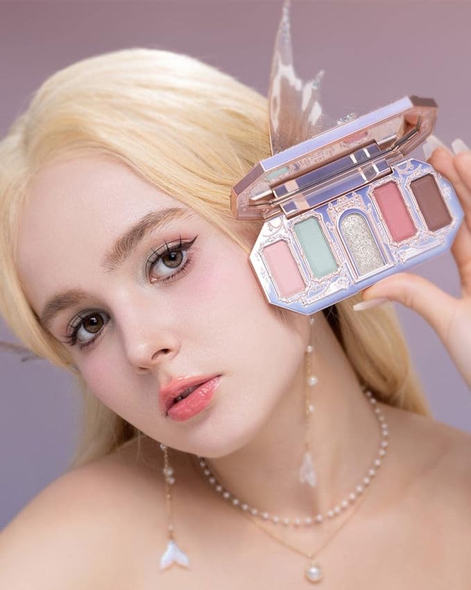 Flower Knows Moonlight Mermaid Five-Color Jewelry Eyeshadow Palette 6.3g (03 Ocean Siren)