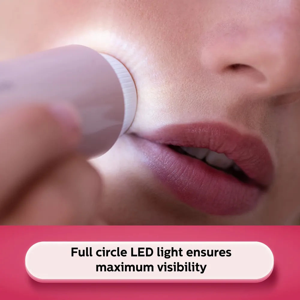 PHILIPS 5000 Series Cordless Grooming Kit for Face for Women (300mins Runtime, Full Circle LED Light, Lychee Pink)