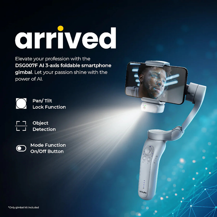 Digitek DSG-007F AI 3 Axis Wide Angle Smartphone Gimbal with AI Tracker & 5 hrs Working time