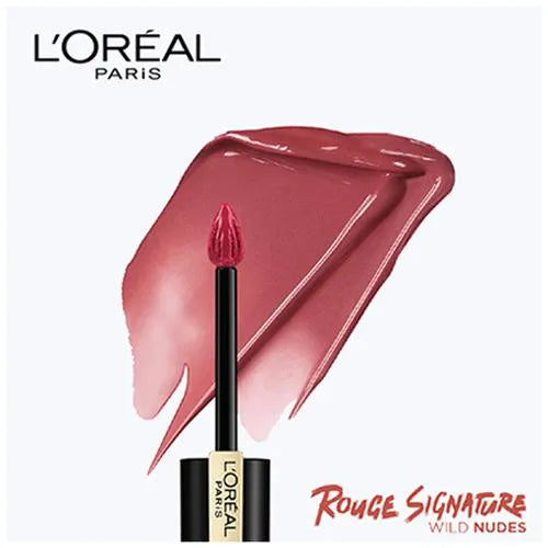 Loreal Paris Rouge Signature Matte Liquid Lipstick - Ultra Light Weight, No Stain, 7 g 143 I Liberate