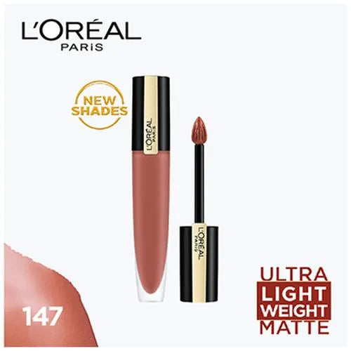 Loreal Paris Rouge Signature Matte Liquid Lipstick - Ultra Light Weight, No Stain, 7 g 147 I Believe
