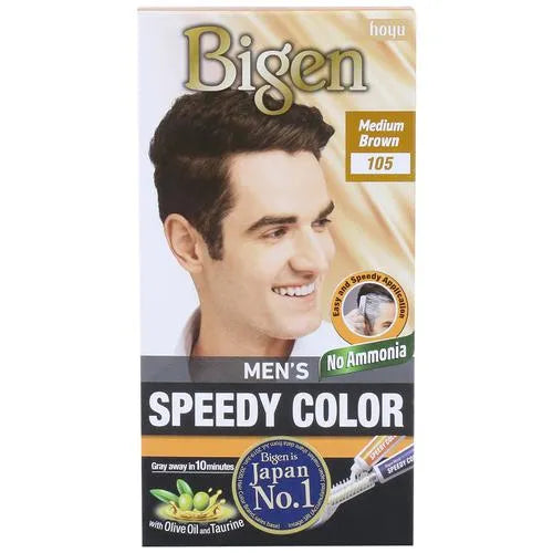 Bigen Mens Speedy Hair Colour With Olive Oil & Taurine - Medium Brown 105