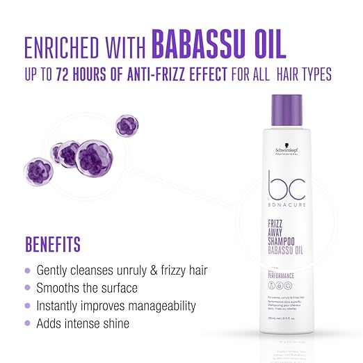 Schwarzkopf Professional Bonacure Frizz Away Shampoo with Babassu Oil, 250ml