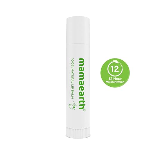 Mamaearth Nourishing 100% Natural Lip Balm with Vitamin E and Shea Butter - 4 g | 12-Hour Moisturization | Makes Lips Soft & Supple