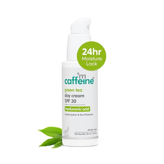 mCaffeine Day Cream For Women with SPF 30 PA++ | With Vitamin C, Hyaluronic Acid & Green Tea for 24hr Moisturization & 12hr Sun Protection | Reduces Dark Spots & Pigmentation - 50 ml