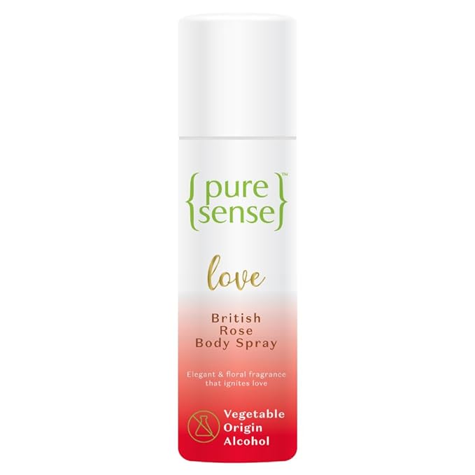 PureSense Love British Rose Deodorant Body Spray for Women | Long Lasting Fragrance | Aluminium Free | No Gas | Fresh & Floral Fragrance | 150ml