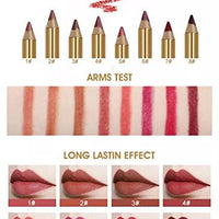 Imagic Professional Cosmetic 8 Colors 8g Waterproof Smooth and Long Lasting Golden Silky Matte Lip Liner Pencil Set