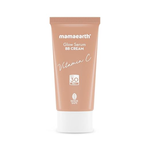 Mamaearth Glow Serum BB Cream with Vitamin C & Turmeric - 25 g | Long Lasting Natural Coverage | SPF 30 PA++ Sun Protection| Lightweight & Hydrating