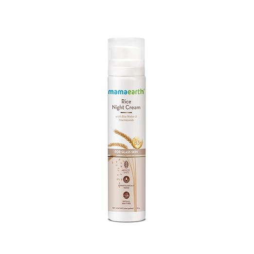 Mamaearth Rice Night Cream, for Clear Skin With Rice Water & Niacinamide for Glass Skin 50 g