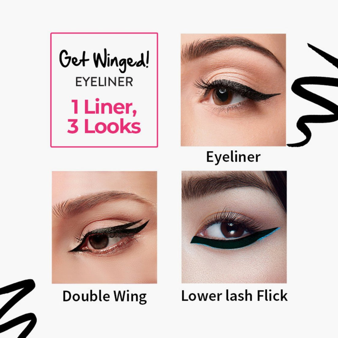 NYKAA Get Winged Eyeliner - Black Swan 01 (1ml)