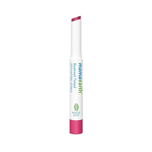 Mamaearth Beetroot Tinted 100% Natural Lip Balm with Beetroot & Beeswax - 2 g | | 12 Hr Moisturization | For Dry & Chapped Lips | Natural Pink Tint | Brightens Lips