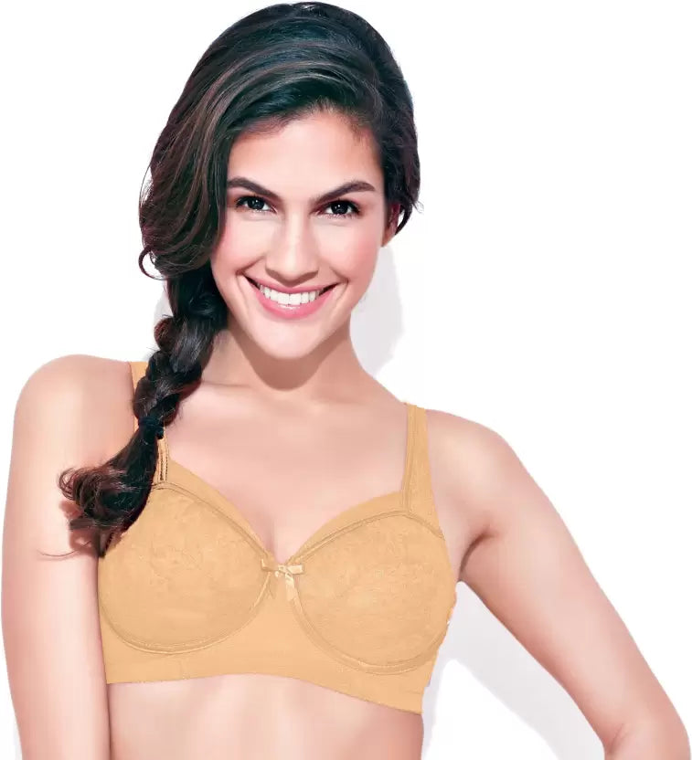 Enamor FB06 Full Support Classic Lace Lift Bra - Non-Padded, Wirefree & Full Coverage