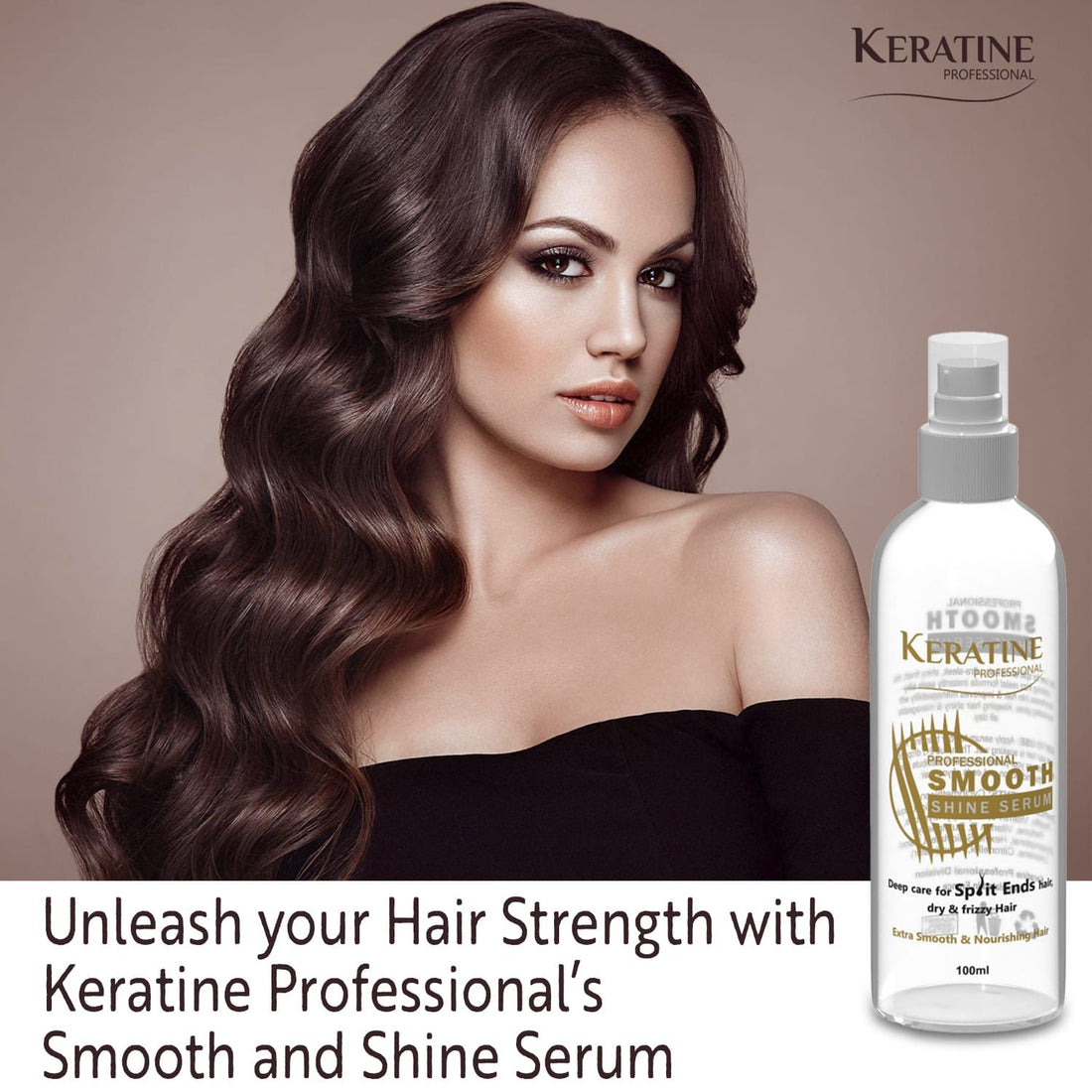 KERATINE PROFESSSIONAL SMOOTHING SHINE SERUM DEEP CARE FOR SPRIT IT END HAIR DRY & FRIZZY HAIR  100ml