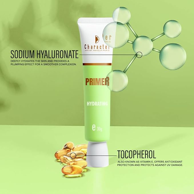 Character Primer Hydrating - Long-Lasting Moisture & Smooth Finish | Creamy Formula with Ginseng, Glycerin & Glycols | Plumps, Softens & Preps Skin for Comfortable All-Day Wear Pmm002