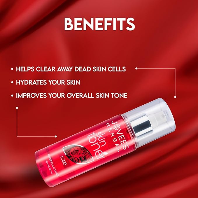 Jovees Herbal Rose Skin Toner For Refreshing Youthful Skin, Tightens Pores, Healthy Glow | Face Mist & Toner For Normal to Dry Skin | Paraben, Alcohol And Chemical Free- 200ml