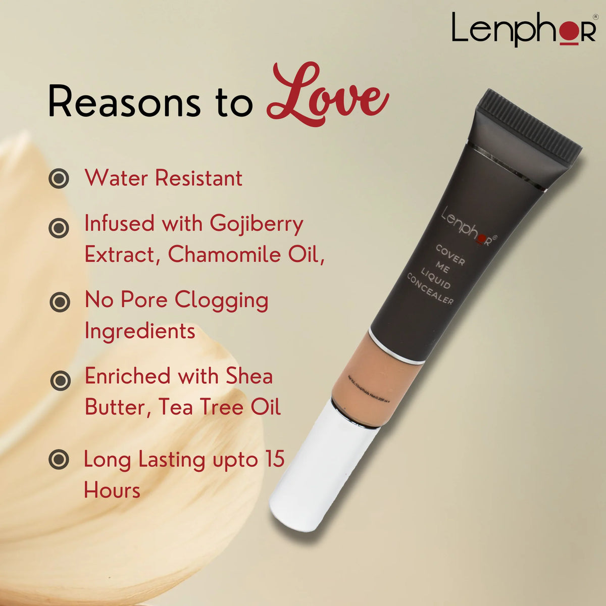 Lenphor Cover Me Liquid Concealer  Peach