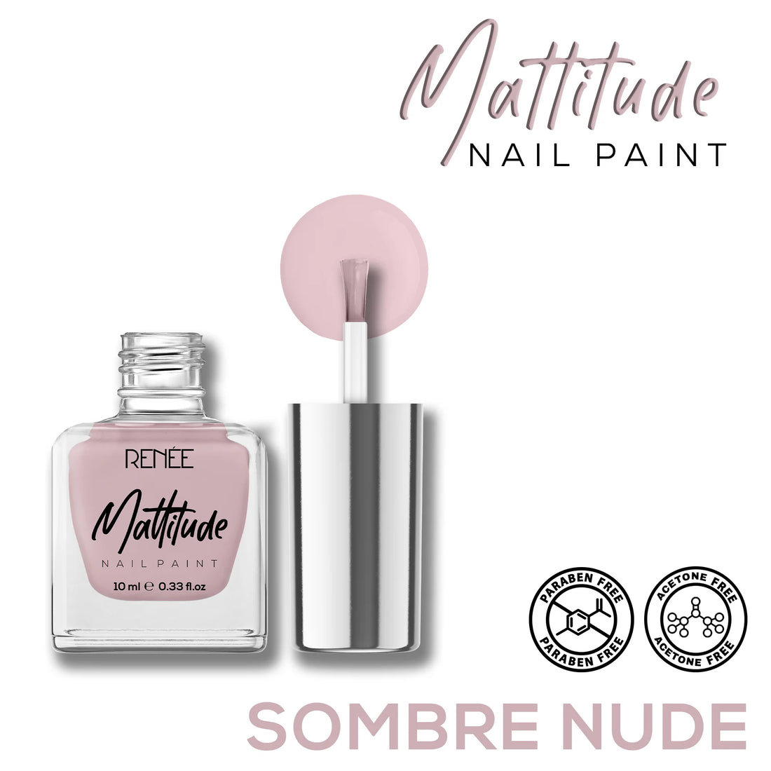 RENEE Mattitude Nail Paint 10ml Sombre Nude