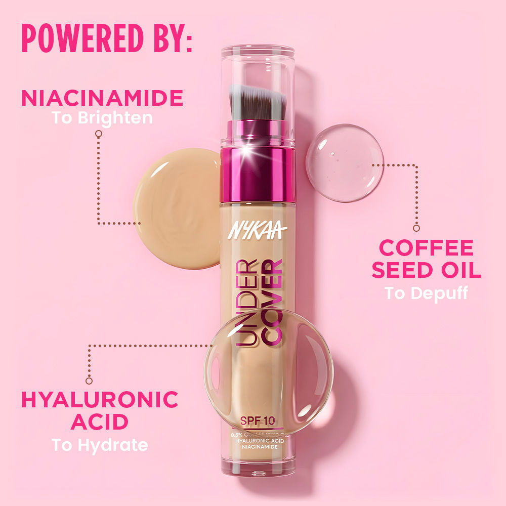 Nykaa Undercover Multi-Use Full Coverage Concealer-Hyaluronic Acid & Niacinamide 3ml