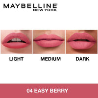 Maybelline New York Lipstick Matte Finish Non-Sticky and Non-Drying Sensational Liquid Matte 04 Easy Berry 7ml