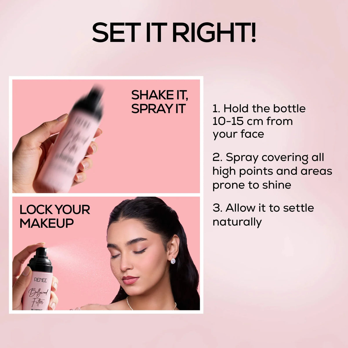 RENEE Bollywood Filter Blurring Setting Spray For Face With Matte Finish, 100ml