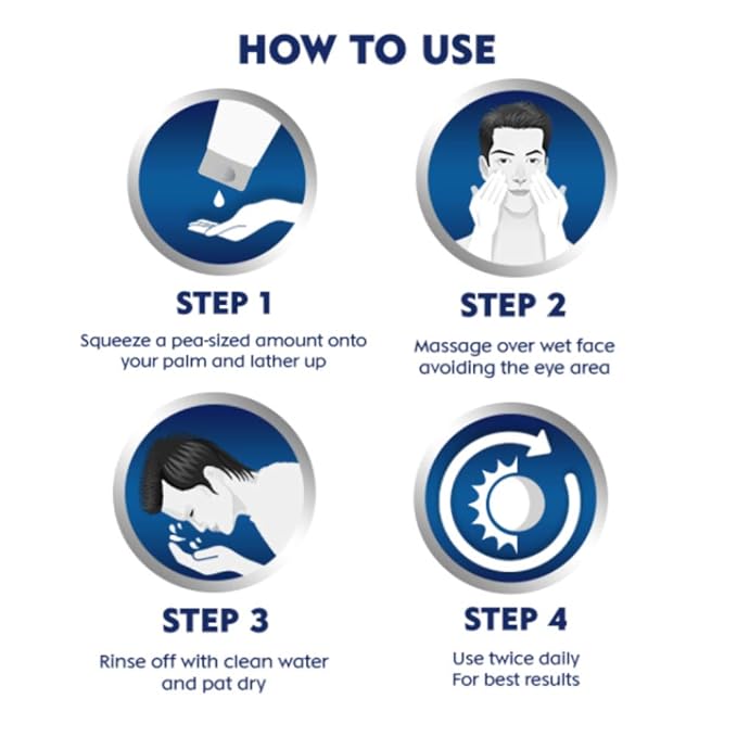 Nivea Men Face Wash All in 1 Charcoal, to Detoxify & Refresh Skin with 10x Vitamin C Effect, for All Skin Types 100g