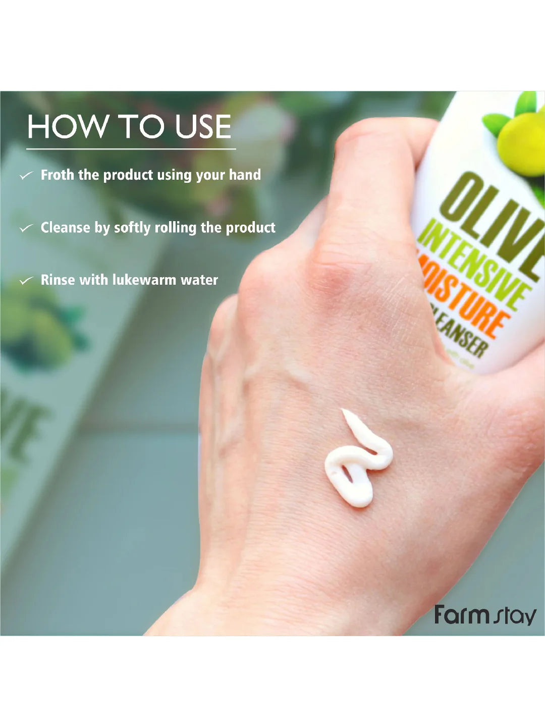 FARMSTAY Olive Intensive Moisture Foam Cleanser 100ml