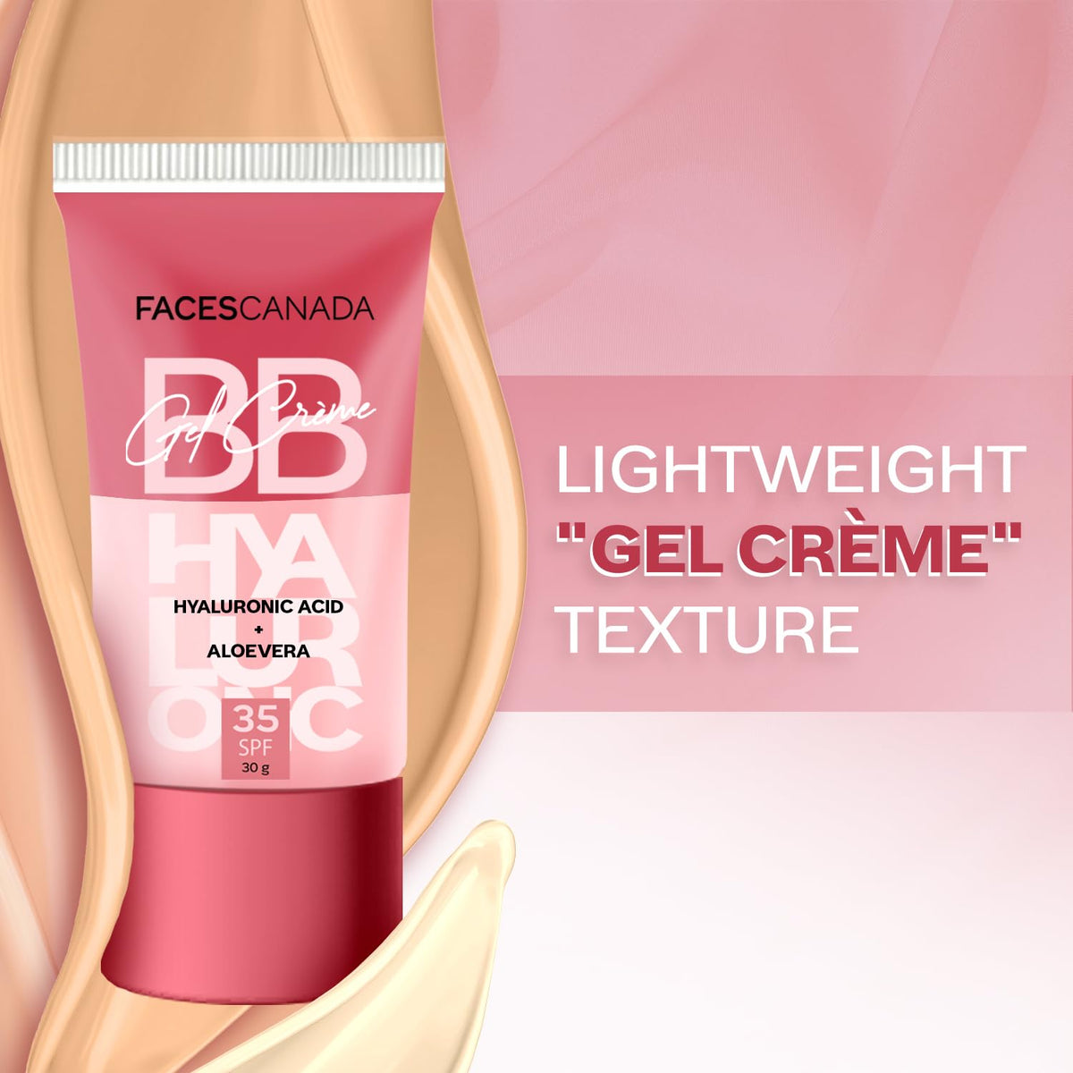 FACESCANADA SPF 35 BB Gel Crème 30g | Multitasking | Even Skin Tone | Instant Glow | Smooth Flawless Matte Finish | Hydrating | Lightweight & Nonsticky Light Vanilla,01