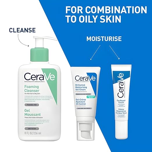 CeraVe Oil Control Gel Cream lightweight Moisturizer for Oily & Combination Skin with Ceramides, Hyaluronic Acid & Niacinamide | Dermatologist Recommended 52ml (Made In France)