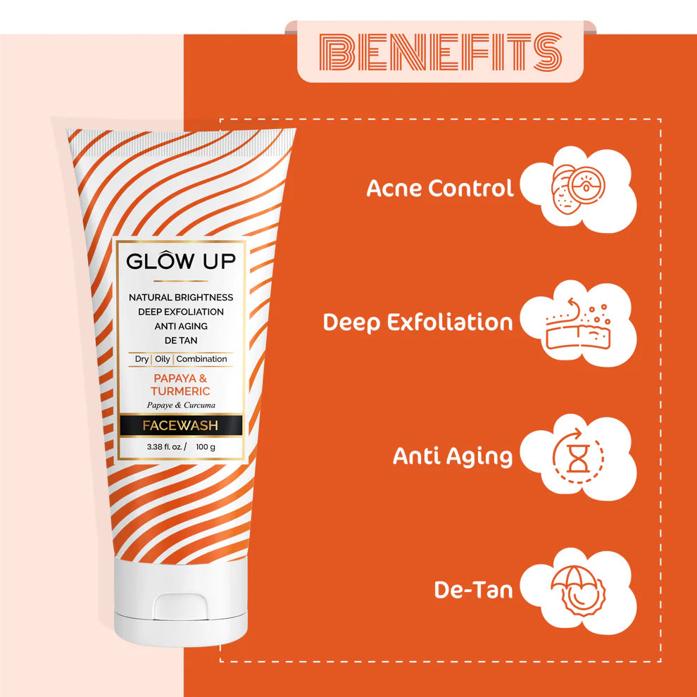 Glow Up PAPAYA & TURMERIC FACE WASH 100g