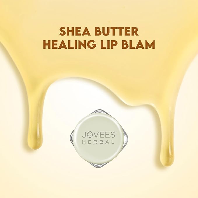JOVEES Herbal Shea Butter Healing Lip Balm | 24 Hour Hydration | Heals Dry And Flaky Lips | Gives Soft And Supple Lips 8G, Off White