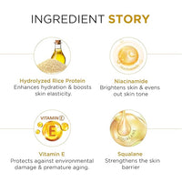 Oshea Herbals Rice Water Brightening Face Serum for Men & Women | Hydrates Skin with Even Tone & Minimizes Pores | Enriched with Niacinamide & Vitamin E for Glowing Skin - 30ml