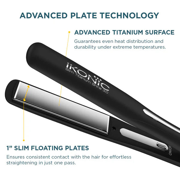Ikonic Hair Straightener - Slim Titanium Shine 3.0