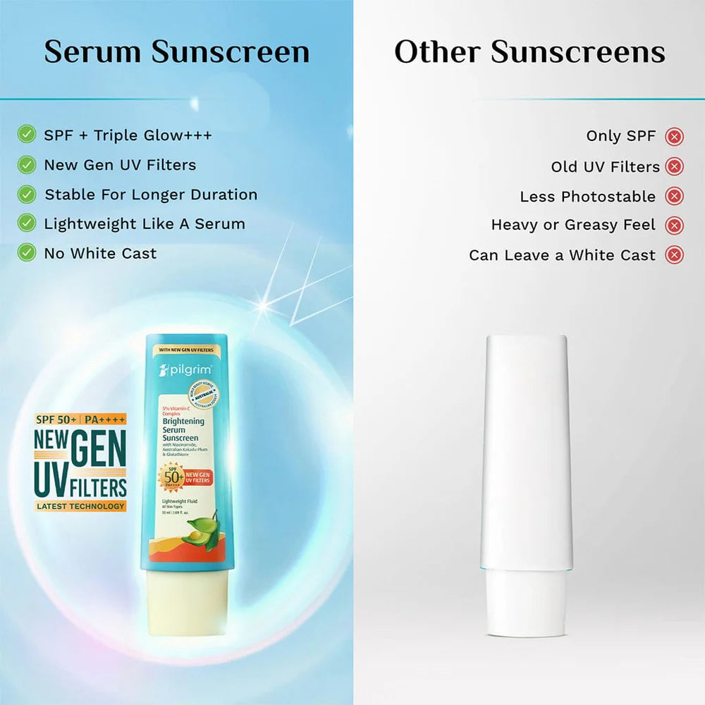 pilgrim 5% Vitamin C Complex Brightening Serum Sunscreen SPF 50+ PA++++ 50ml