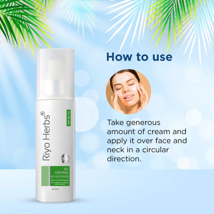 Riyo Herbs Oil Control Gel Moisturiser - Salicylic Acid & Tea Tree Oil 100ML