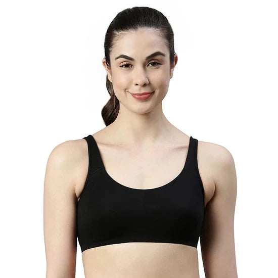 Enamor SB06 Low Impact Cotton Sports Bra - Non-Padded • Wirefree