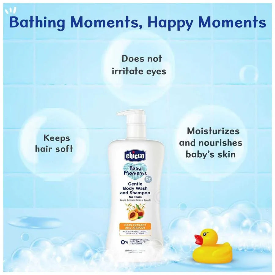 Chicco Baby Moments Gentle Body Wash & Shampoo Oats Extract & Apricot 0% 500ml